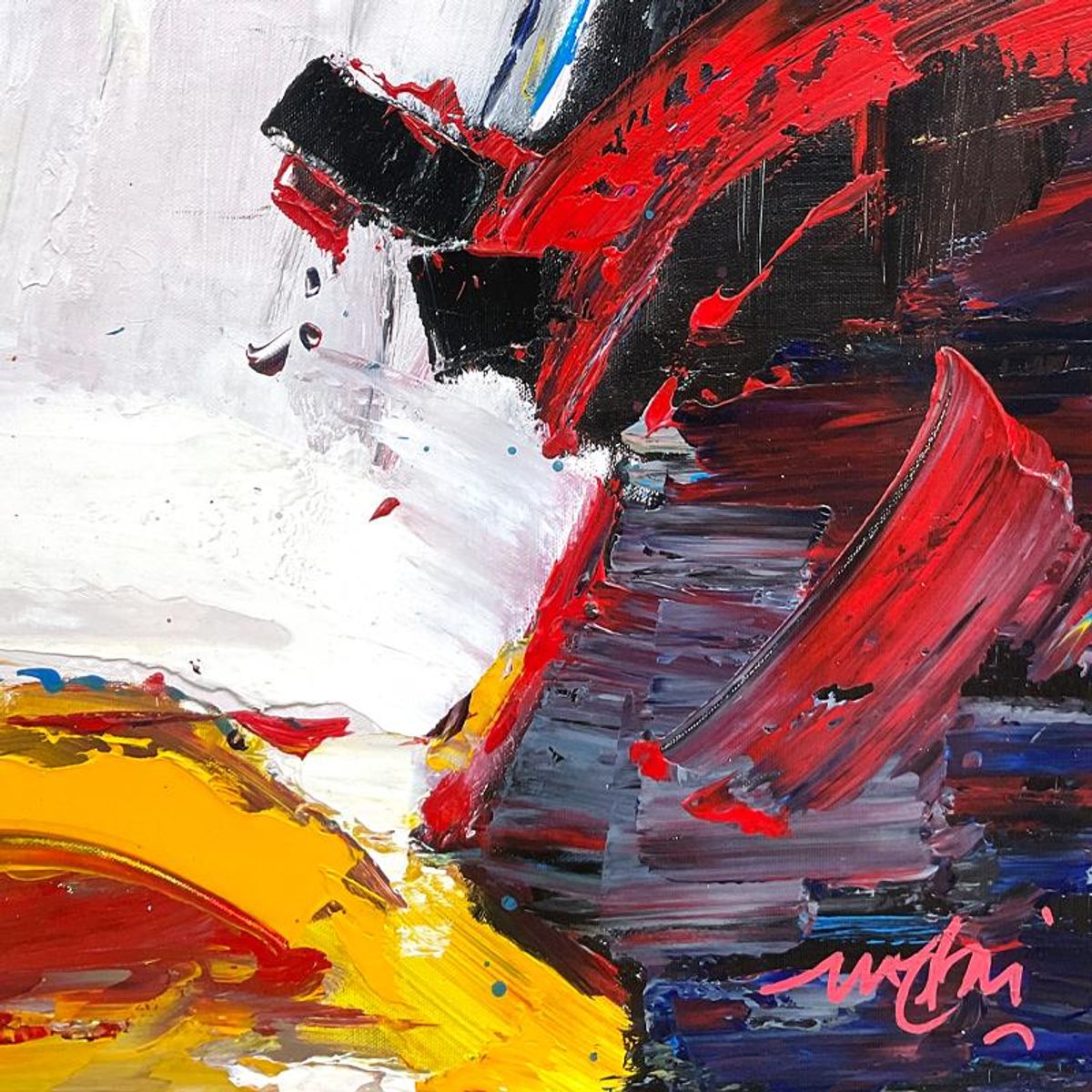 Mani, Original Acrylic Painting on Canvas (35" x 27"), Hand Signed with Letter of Authenticity