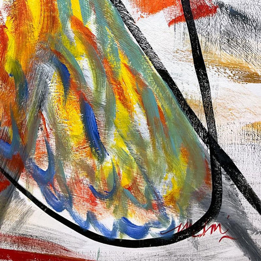 Mani, Original Acrylic Painting on Canvas (46" x 46"), Hand Signed with Letter of Authenticity