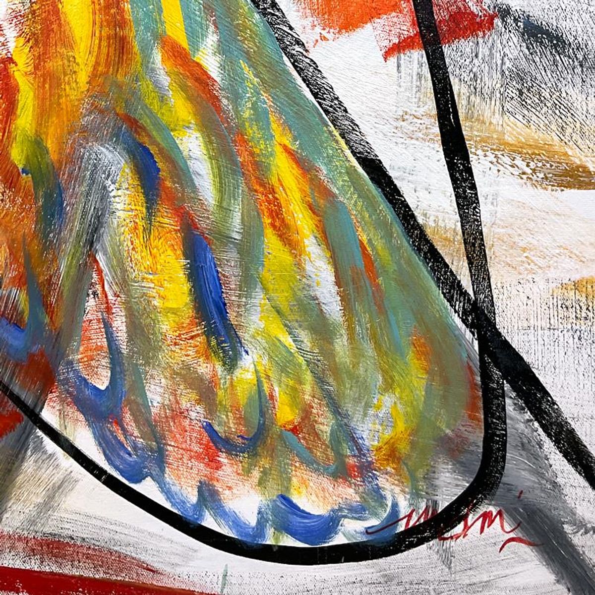 Mani, Original Acrylic Painting on Canvas (46" x 46"), Hand Signed with Letter of Authenticity