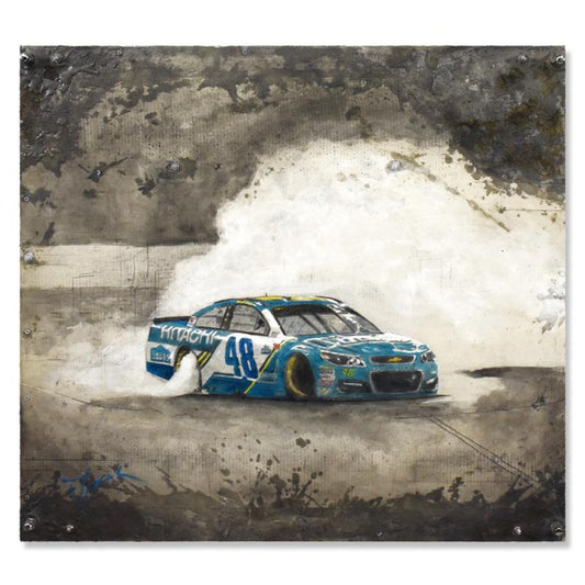 Trevor Mezak, "Nascar 48" Original Mixed Media Acrylic Painting, Hand Signed with Letter Authenticity.