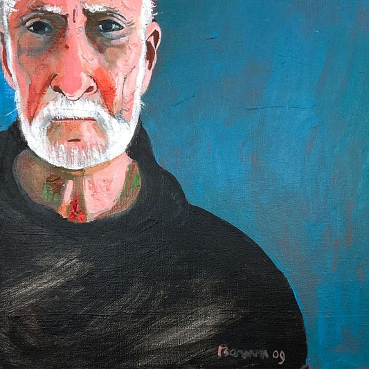 Milton Berwin (1925-2023), "Self Portrait" Original Painting on Canvas (16" x 25"), Hand Signed with Letter of Authenticity.