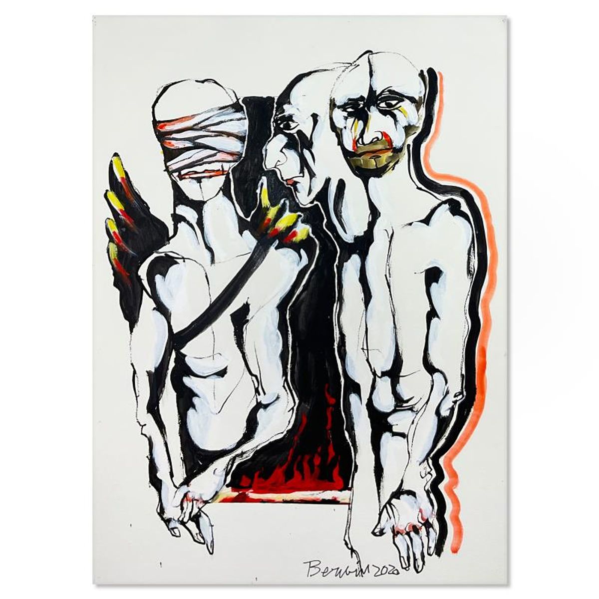 Milton Berwin (1925-2023), Original Painting (30" x 22.5"), Hand Signed with Letter of Authenticity.