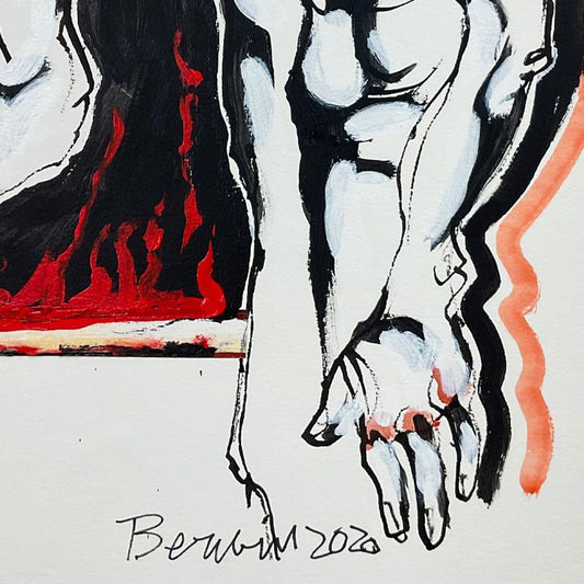 Milton Berwin (1925-2023), Original Painting (30" x 22.5"), Hand Signed with Letter of Authenticity.