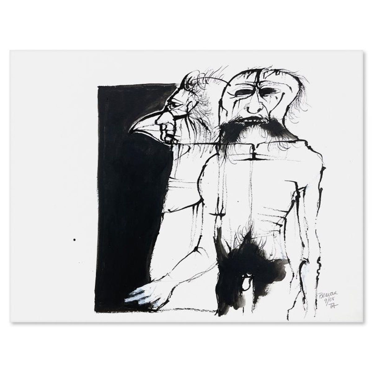 Milton Berwin (1925-2023), Original Painting (22" x 25"), Hand Signed with Letter of Authenticity.