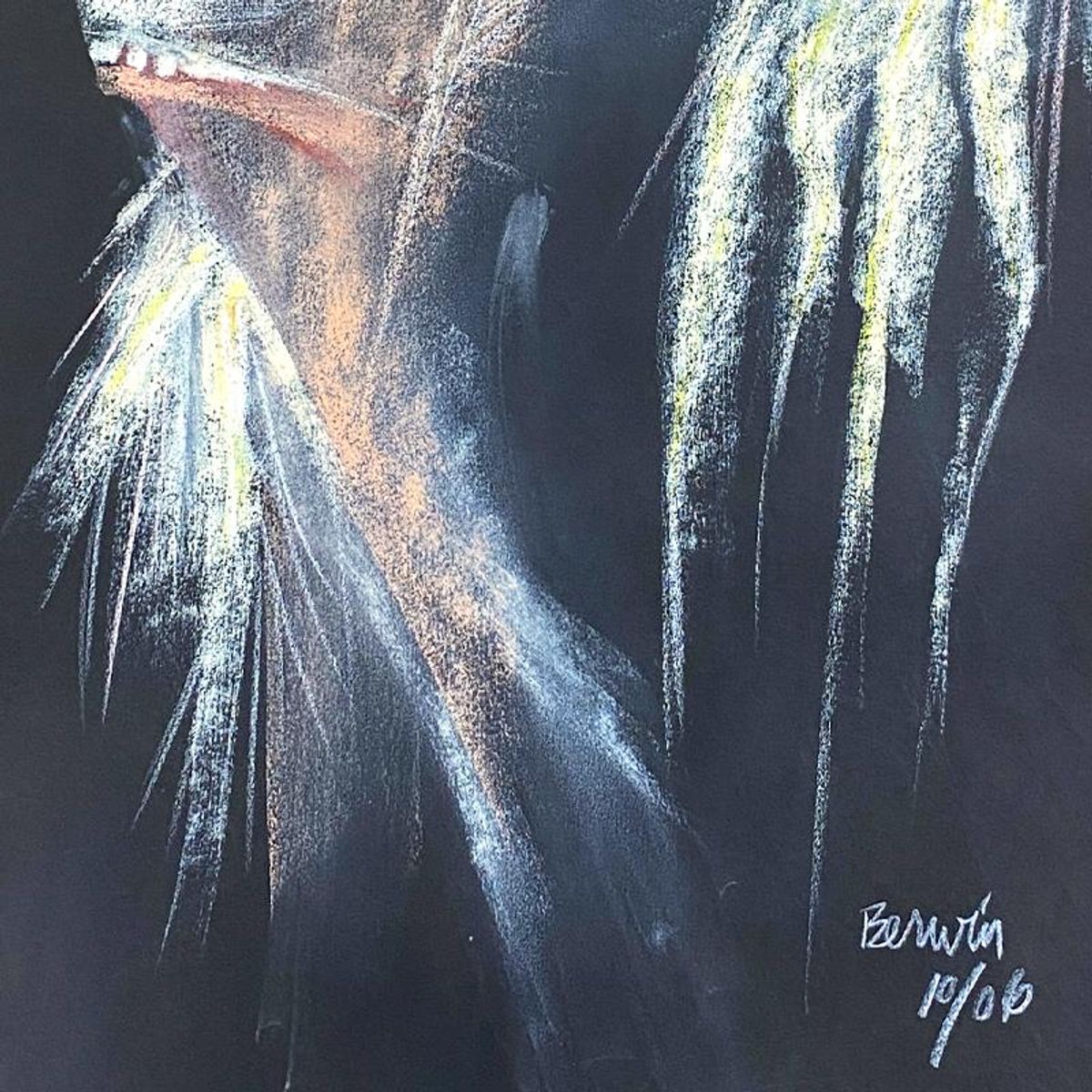 Milton Berwin (1925-2023), Original Pastel Drawing (30" x 22"), Hand Signed with Letter of Authenticity.