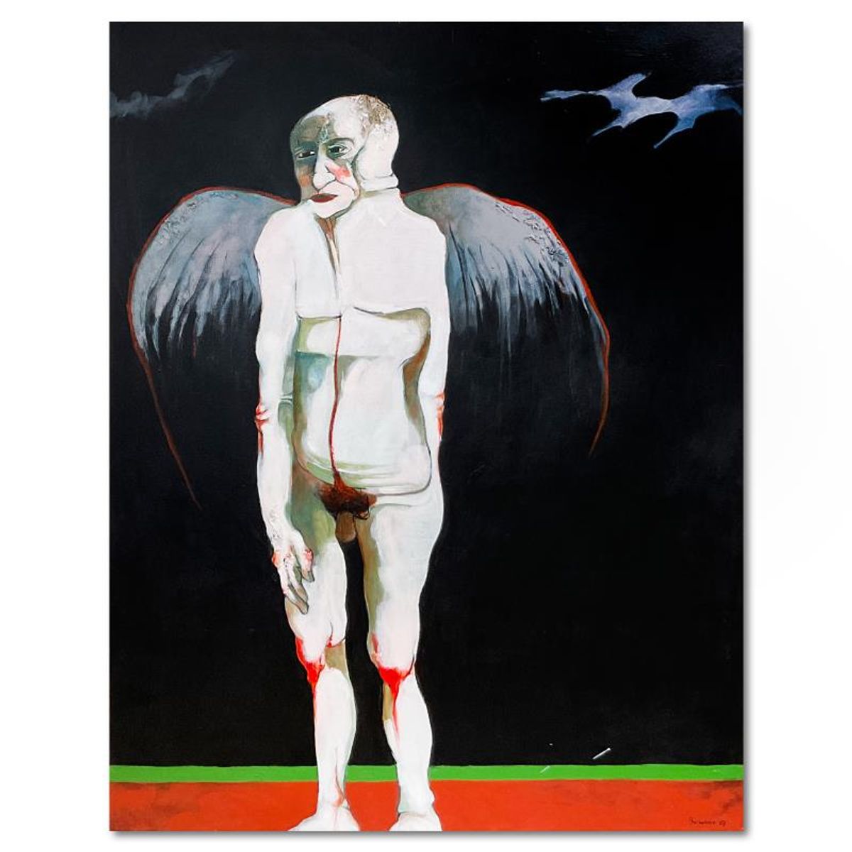 Milton Berwin (1925-2023), Original Painting on Canvas (54" x 42"), Hand Signed with Letter of Authenticity.