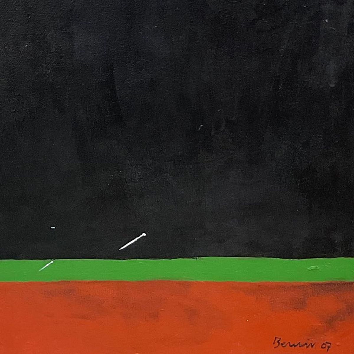 Milton Berwin (1925-2023), Original Painting on Canvas (54" x 42"), Hand Signed with Letter of Authenticity.