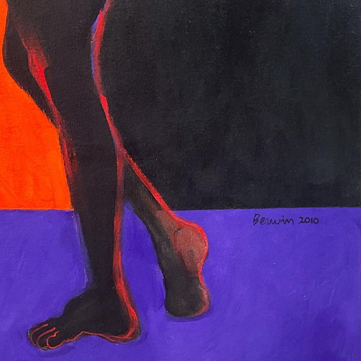 Milton Berwin (1925-2023), Original Painting on on Canvas (48" x 62"), Hand Signed with Letter of Authenticity.