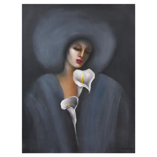 Victoria Montesinos, Original Oil Painting on Canvas (30" x 40"), Hand Signed with Letter of Authenticity.