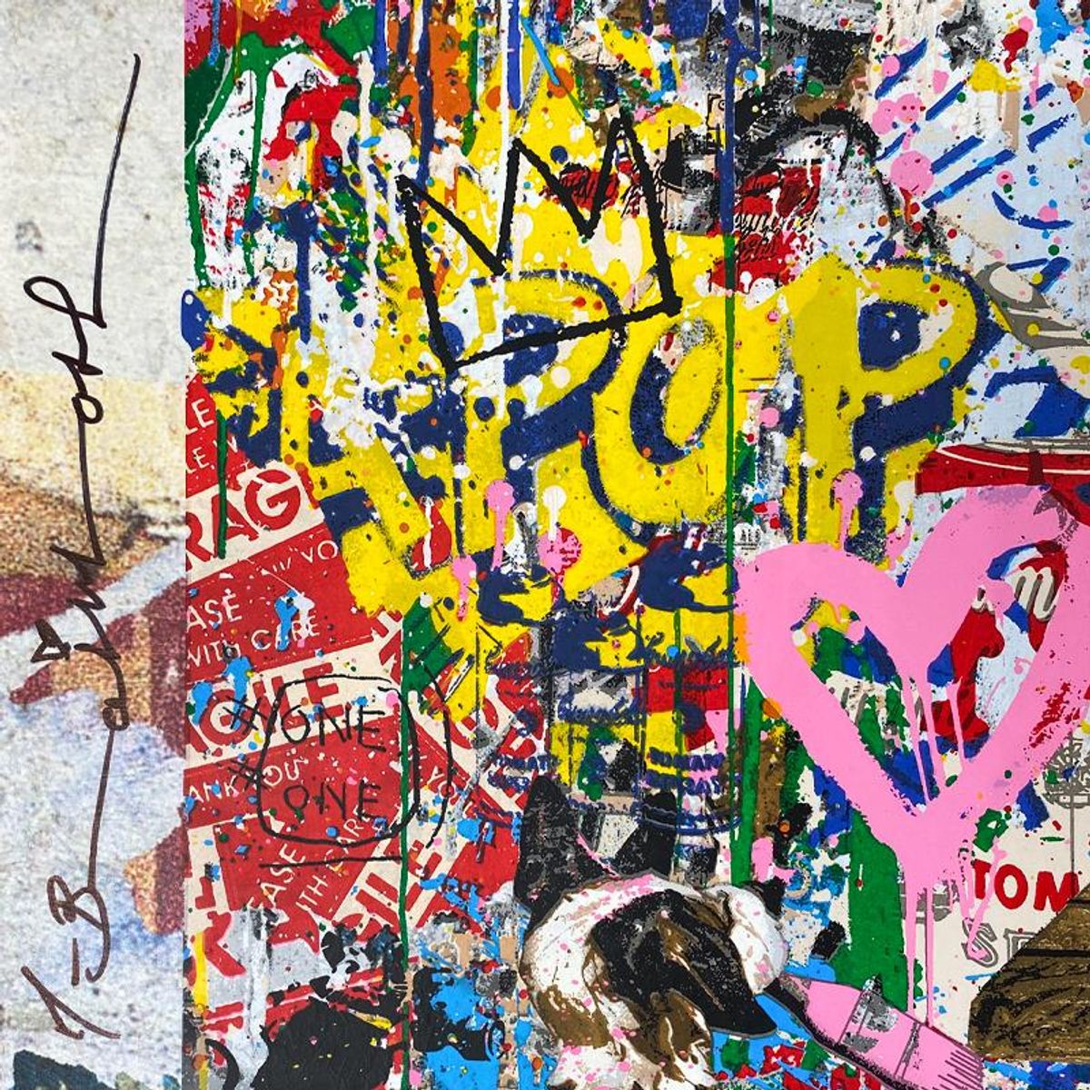 Mr Brainwash, "Beautiful Together, 2023" Framed Unique (UNQ) Mixed Media, Hand Signed with Certificate of Authenticity.