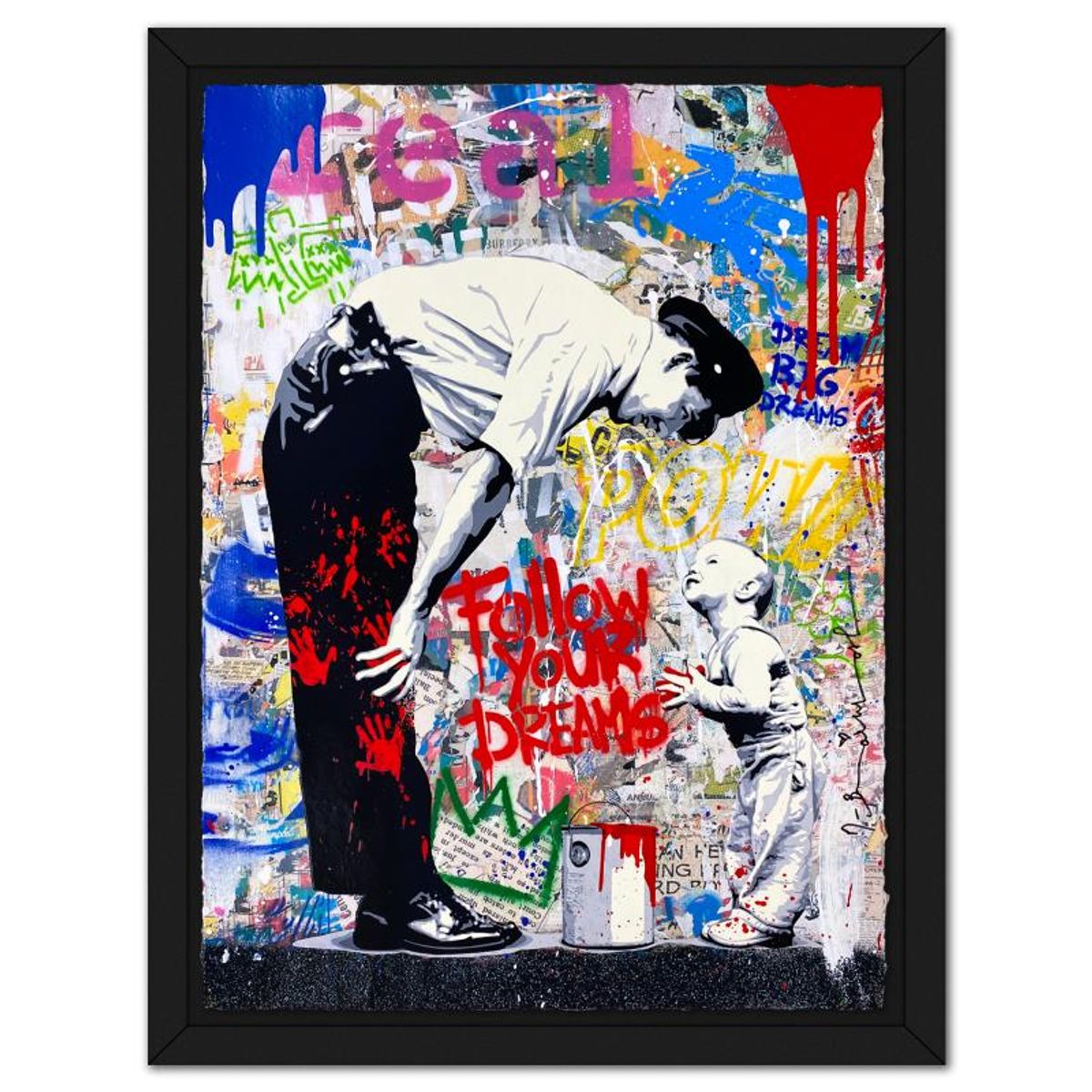 Mr Brainwash, "Not Guilty, 2024" Framed Mixed Media Original, Hand Signed with Certificate of Authenticity.