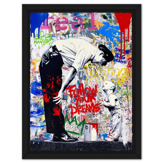 Mr Brainwash, "Not Guilty, 2024" Framed Mixed Media Original, Hand Signed with Certificate of Authenticity.