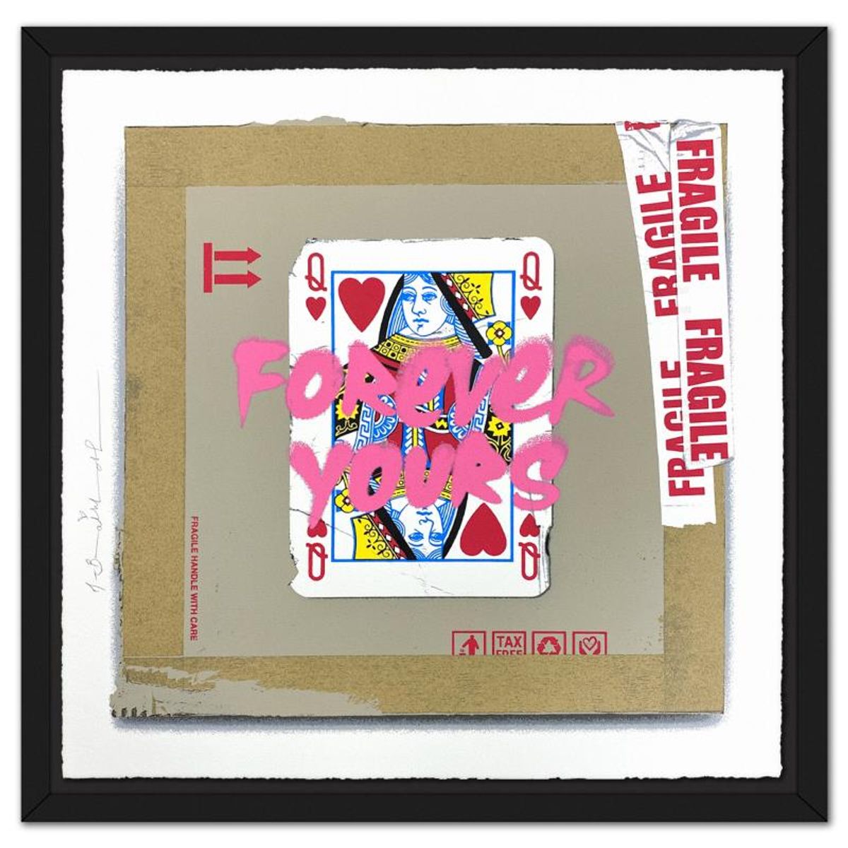 Mr Brainwash, "Queen of Love - Pink, 2024" Framed Limited Edition Silkscreen, Numbered and Hand Signed with Certificate of Authenticity.