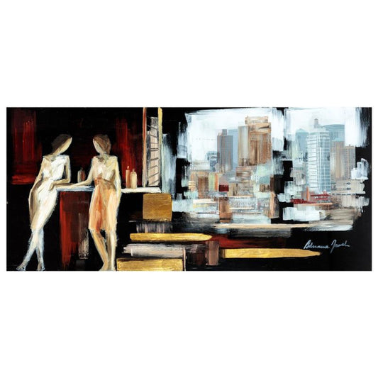 Adriana Naveh, "Peaceful Time" Original Painting on Acrylic Panel, Hand Signed with Letter of Authenticity