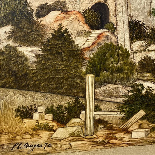 Philippe Noyer (1917-1985), "Landscape" Framed Original Oil Painting on Canvas, Dated (1970) Hand Signed with Letter of Authenticity.