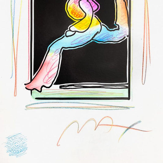 Peter Max, Framed One-of-a-Kind Mixed Media, Hand Signed with Registration Number Certifying Authenticity