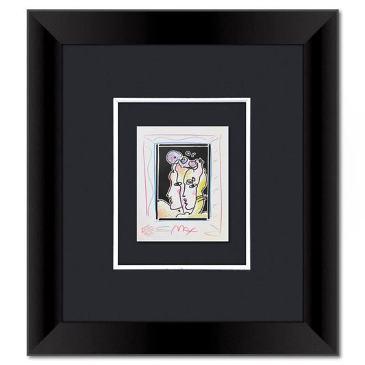 Peter Max, Framed One-of-a-Kind Mixed Media, Hand Signed with Registration Number Certifying Authenticity.
