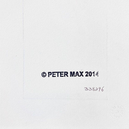 Peter Max, Framed One-of-a-Kind Mixed Media, Hand Signed with Registration Number Certifying Authenticity.