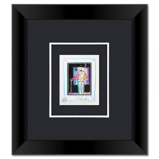 Peter Max, "Man at Easel" Framed One-of-a-Kind Mixed Media, Hand Signed with Registration Number Certifying Authenticity.