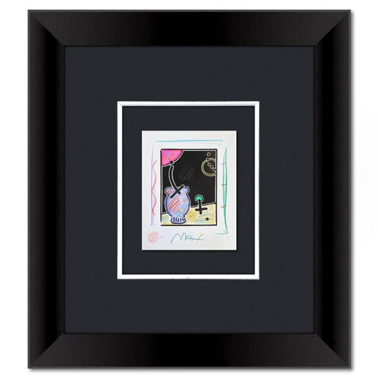 Peter Max, Framed One-of-a-Kind Mixed Media, Hand Signed with Registration Number Certifying Authenticity.