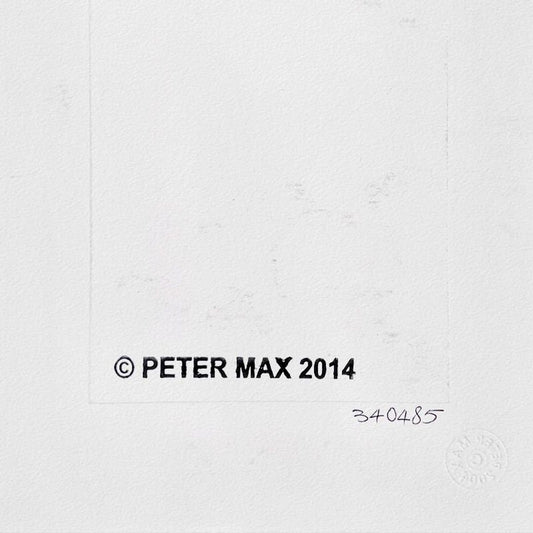 Peter Max, Framed One-of-a-Kind Mixed Media, Hand Signed with Registration Number Certifying Authenticity.