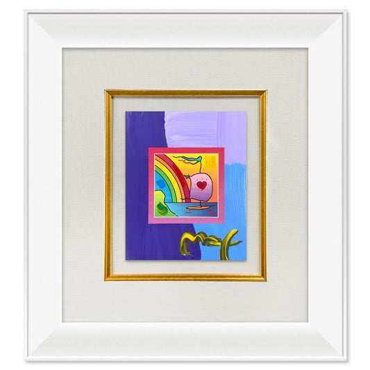 Peter Max, "Sailboat with Heart" Framed One-of-a-Kind Acrylic Mixed Media, Hand Signed with Registration Number Certifying Authenticity