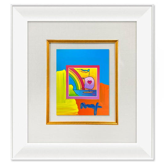 Peter Max, "Sailboat with Heart" Framed One-of-a-Kind Acrylic Mixed Media, Hand Signed with Registration Number Certifying Authenticity.