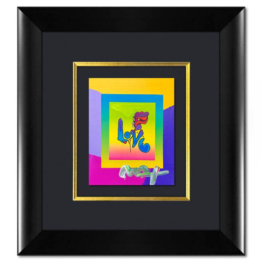 Peter Max, "Love" Framed One-of-a-Kind Acrylic Mixed Media, Hand Signed with Registration Number Certifying Authenticity.
