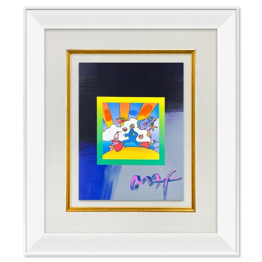 Peter Max, "Cosmic Runner" Framed One-of-a-Kind Acrylic Mixed Media, Hand Signed with Registration Number Certifying Authenticity