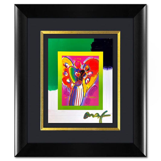 Peter Max, "Angel with Heart" Framed One-of-a-Kind Acrylic Mixed Media, Hand Signed with Registration Number Certifying Authenticity
