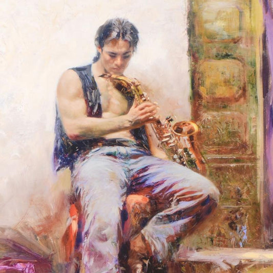 Pino (1939-2010) "Music Lover" Limited Edition Giclee. Numbered and Hand Signed; Certificate of Authenticity.