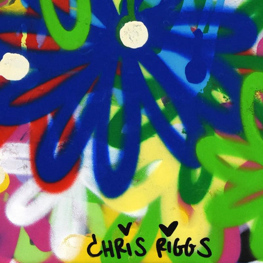 Chris Riggs, "Love" Framed Original Spray Paint Painting on Canvas, Hand Signed with Letter of Authenticity.