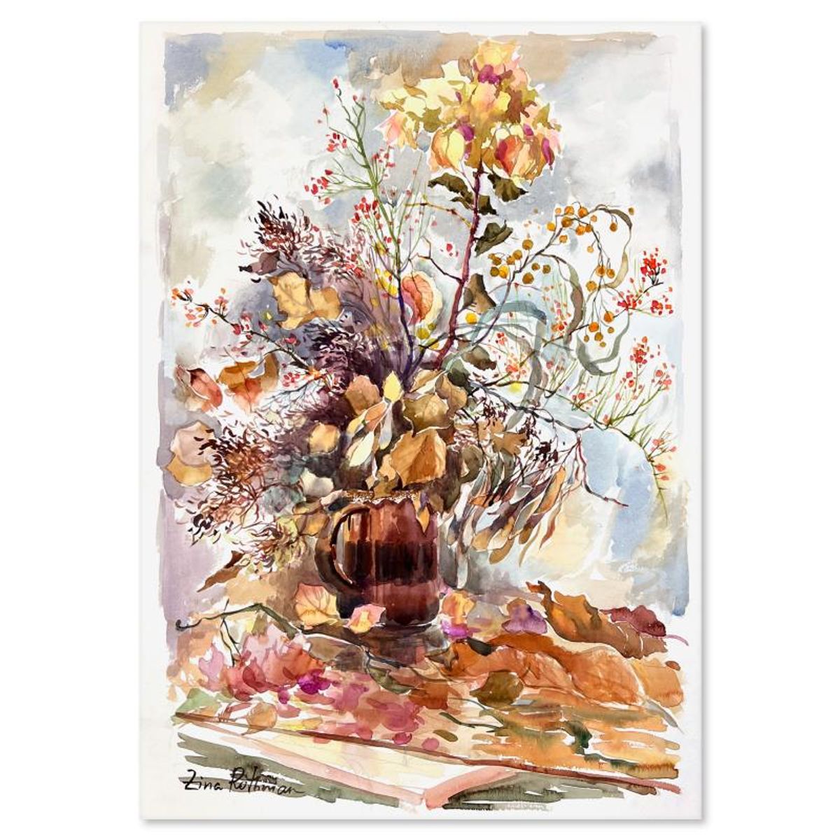 Zina Roitman, Hand Signed Original Painting with Letter of Authenticity.