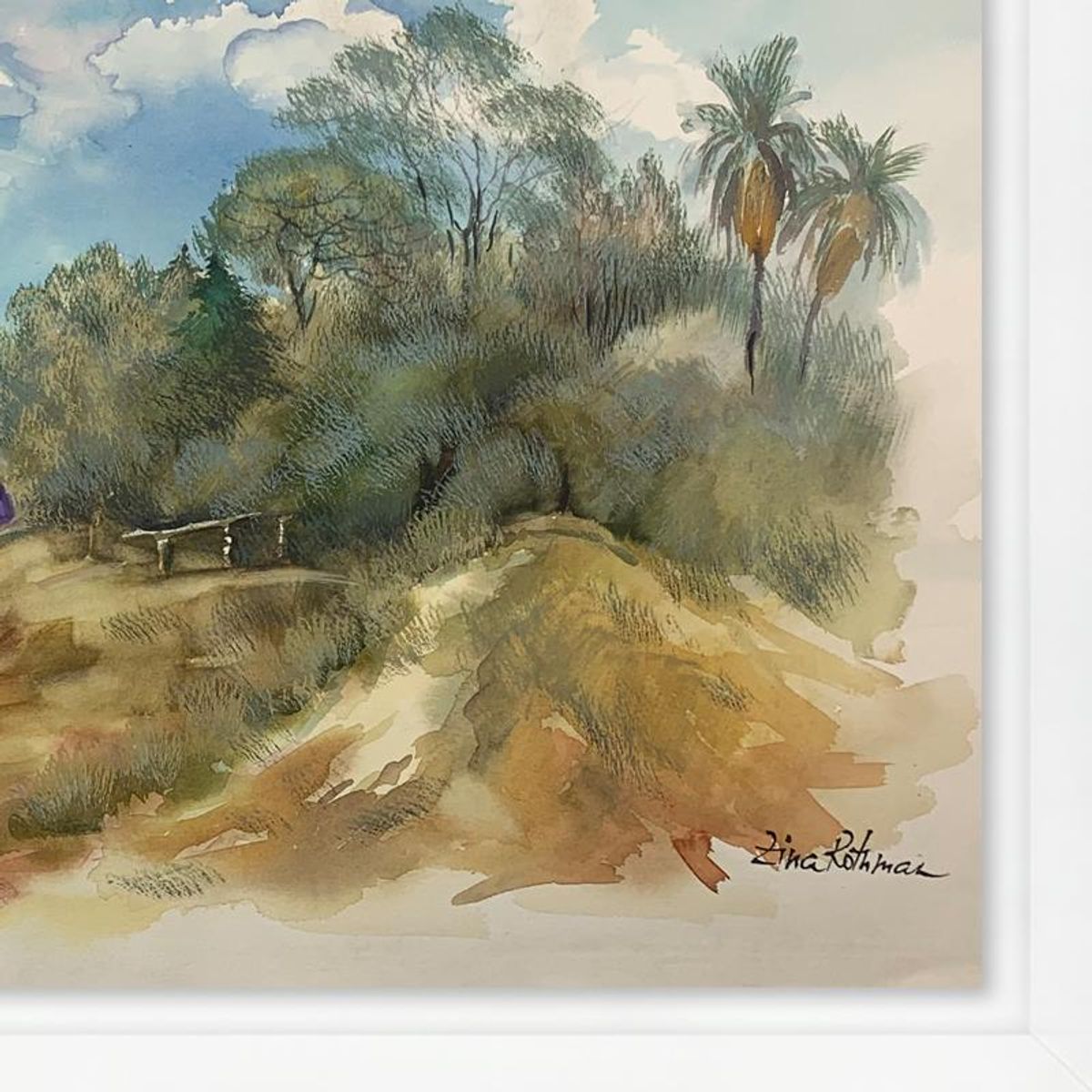 Zina Roitman, Framed Hand Signed Original Painting with Letter of Authenticity.