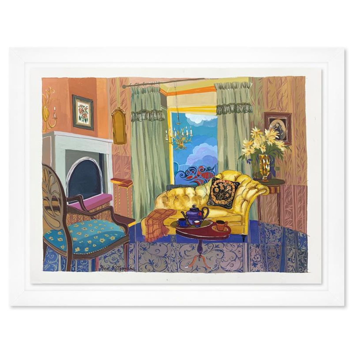 Zina Roitman, Framed Hand Signed Original Painting with Letter of Authenticity.