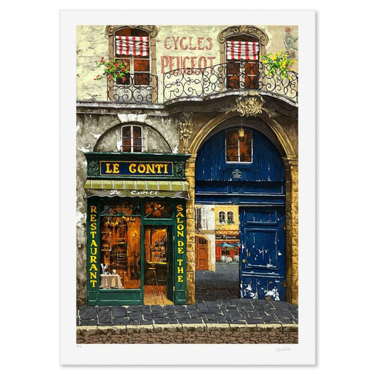 Viktor Shvaiko, "April in Paris (White)" Limited Edition Printer's Proof Serigraph (38" x 26"), Numbered and Hand Signed with Letter of Authenticity.