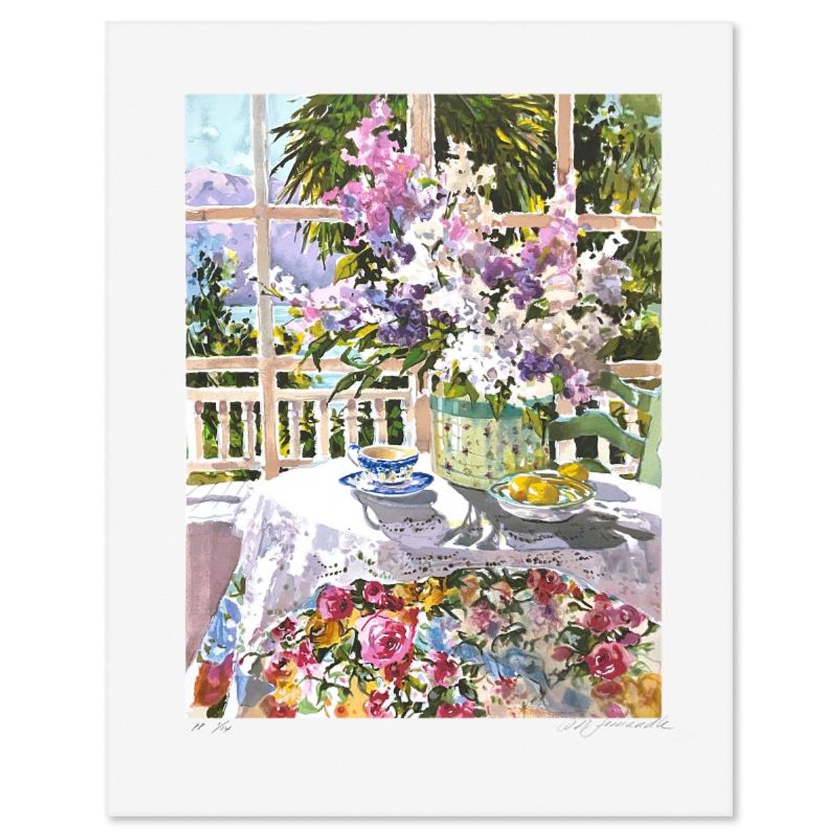 Marilyn Simandle, "Lilacs and Lace" Limited Edition Printers Proof, Numbered 1/14 and Hand Signed with Letter of Authenticity