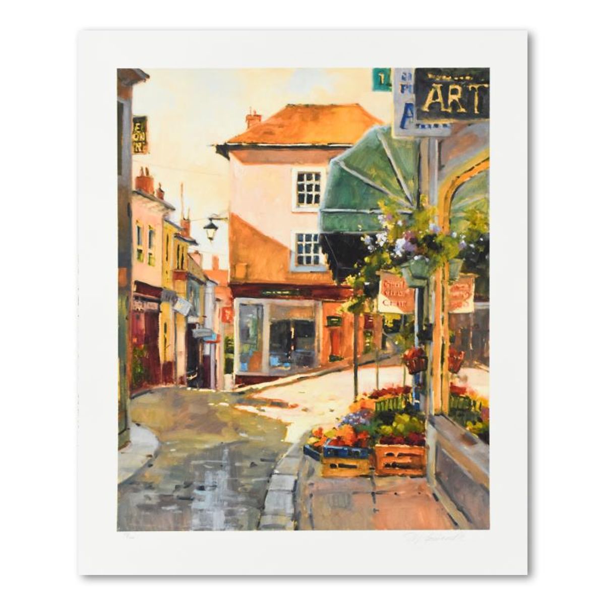 Marilyn Simandle, "Cobblestone Village" Limited Edition, Numbered and Hand Signed with Letter of Authenticity.