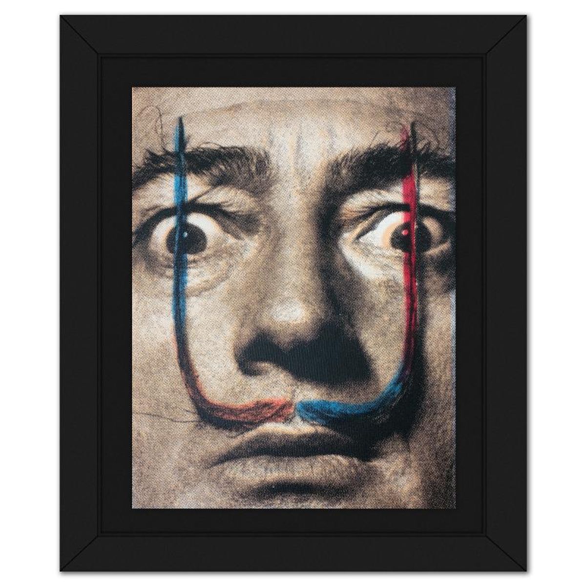 Steve Kaufman (1960-2010), "Dali's Mustache" Framed Hand Embellished Limited Edition Silscreen, Numbered RR 6/100 Inverso and Hand Signed with Letter of Authenticity