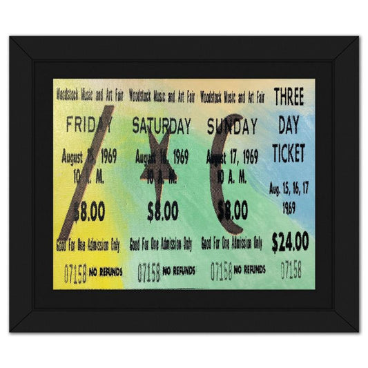 Steve Kaufman (1960-2010), "Woodstock Ticket" Framed Hand Embellished Limited Edition Silscreen, Numbered 5/50 Inverso and Hand Signed with Letter of Authenticity