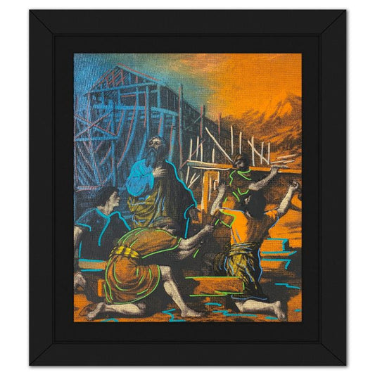 Steve Kaufman (1960-2010), "Noah's Arc" Framed Hand Embellished Limited Edition Silscreen, Numbered 18/50 Inverso and Hand Signed with Letter of Authenticity