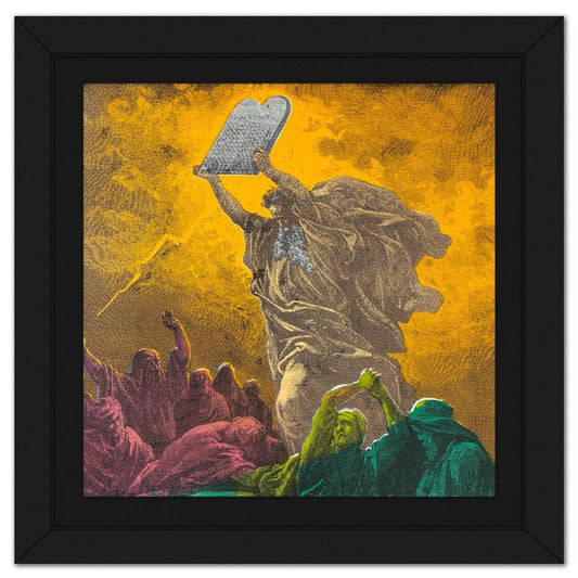 Steve Kaufman (1960-2010), "Moses & the Ten Commandments" Framed Hand Embellished Limited Edition Silscreen, Numbered AP 4/50 Inverso and Hand Signed with Letter of Authenticity