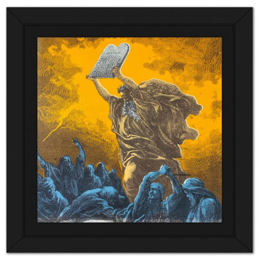 Steve Kaufman (1960-2010), "Moses & the Ten Commandments" Framed Hand Embellished Limited Edition Silscreen, Numbered AP 23/50 Inverso and Hand Signed with Letter of Authenticity