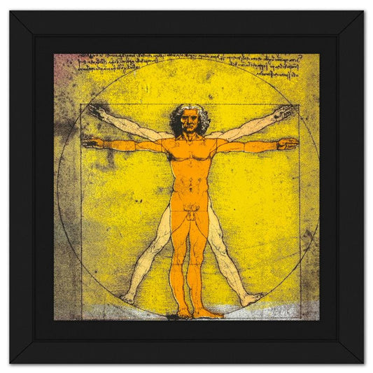 Steve Kaufman (1960-2010), "Vitruvian Man" Framed Hand Embellished Limited Edition Silscreen, Numbered 21/50 Inverso and Hand Signed with Letter of Authenticity