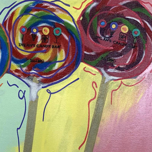 Steve Kaufman (1960-2010), "Dylan's Candy III" One-of-a-Kind Hand Pulled, Hand Painted Mixed Media on Canvas, Hand Signed with Letter of Authenticity.