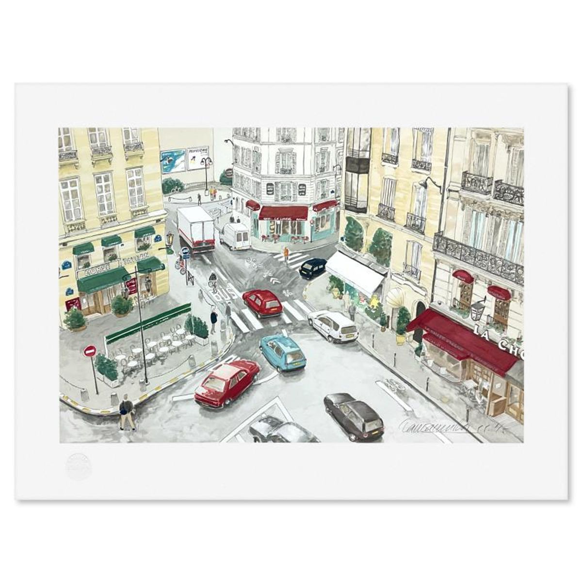 Toyoo Tamamura, "Le Carrefour De L'odeon" Limited Edition Printer's Proof, Numbered 1/5 and Hand Signed with Letter of Authenticity.