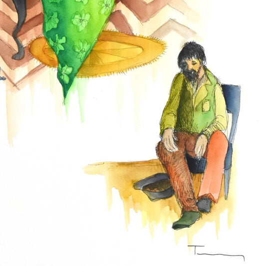 Itzchak Tarkay (1935-2012), Original Mixed Media Watercolor, Hand Signed with Certificate of Authenticity.