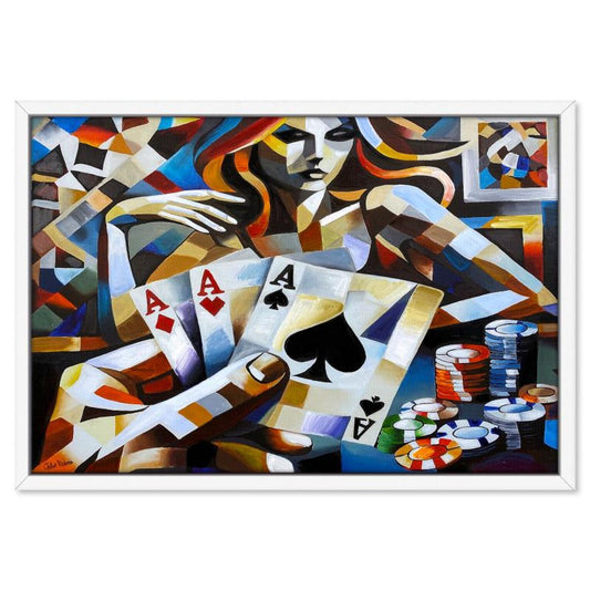 Chloe Victoria, "Queen of Bluff" Framed One-of-a-Kind Mixed Media Overpaint on Canvas, Hand Signed with Letter of Authenticity