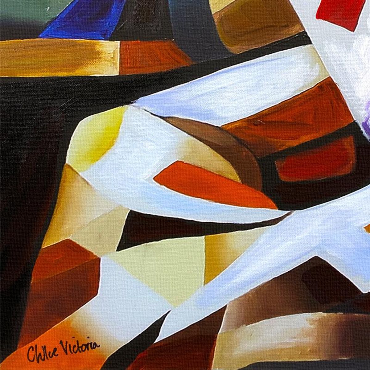 Chloe Victoria, "Queen of Bluff" Framed One-of-a-Kind Mixed Media Overpaint on Canvas, Hand Signed with Letter of Authenticity