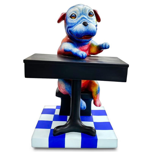Wang, "Back to School Blues" Hand Painted Limited Edition Resin Sculpture, Numbered 11/99, Hand Signed and Letter of Authenticity